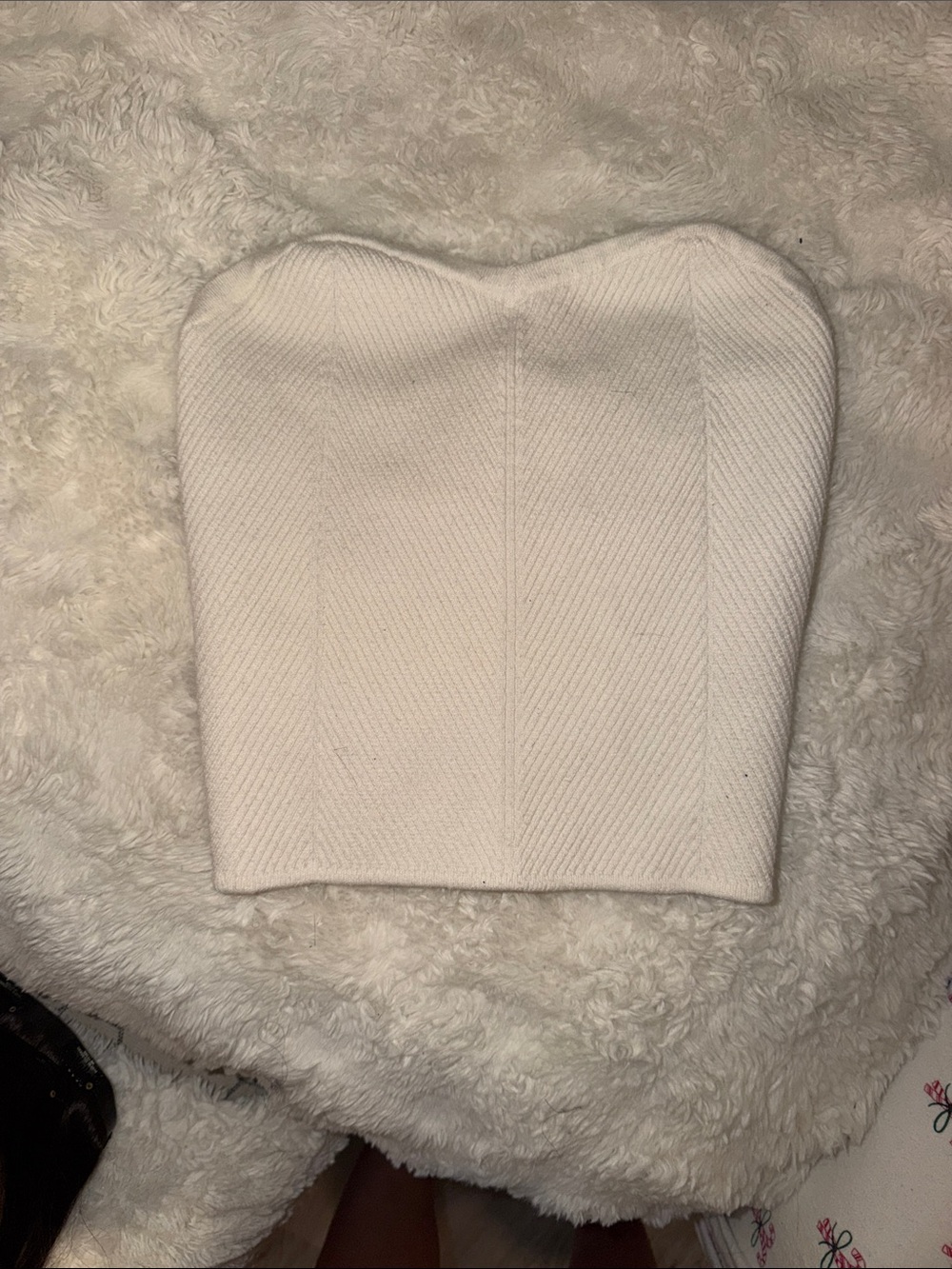 AERIE White Strapless Crop Top